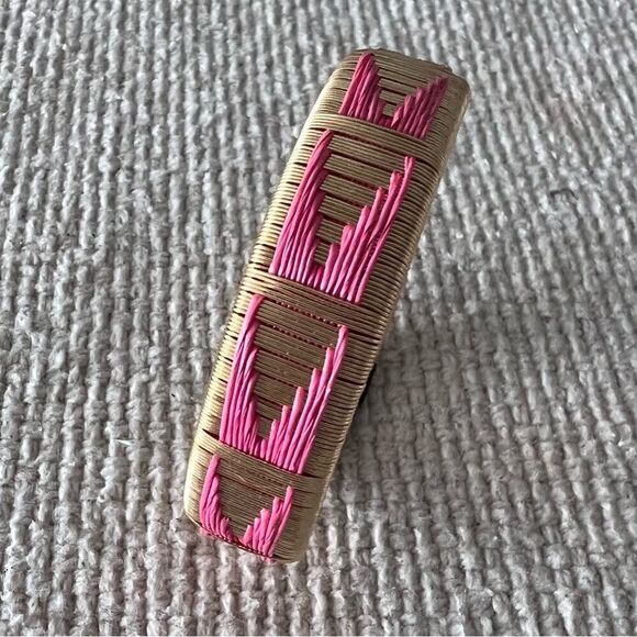 HANDCRAFTED Bracelet Earthy Aesthetic Gold Plate Cord Design With Pink Cord - Picture 3 of 6